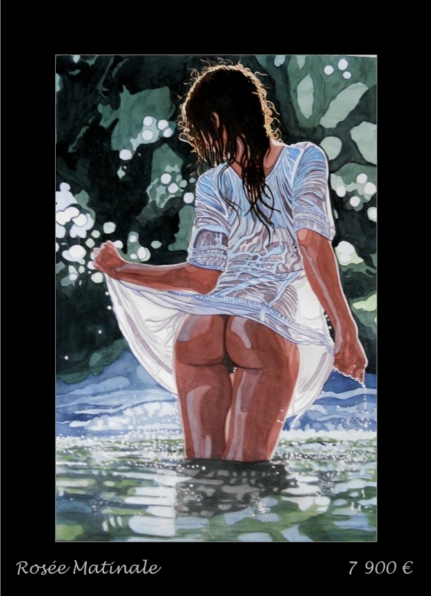 Titre de l'Oeuvre: Ros�e Matinale Taille: 50 x 70 cm Technque: aquarelle Merci de m'envoyer un mail si vous souhaitez acheter ce tableau